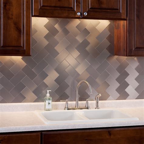 peel and stick metal sheets|self adhesive backsplash tiles metal.